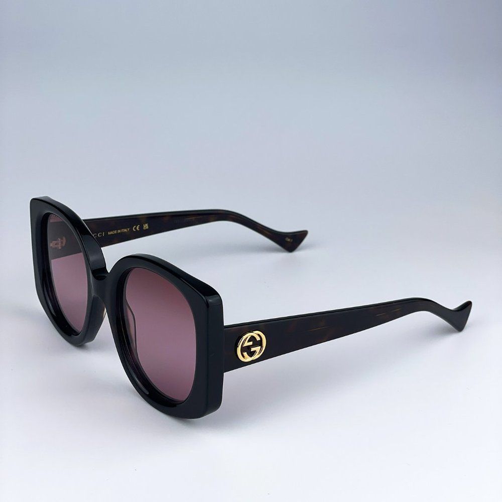 Gucci GG1257S 003 Sunglasses Havana Gradient Red Butterfly Oversized Women - Picture 10 of 14